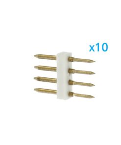 x10 Spina 4 Pin RGB Passo 12mm per Collegamento Bobina Led RGB 220V con Alimentatore