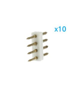 x10 Spina 4 Pin RGB Passo 12mm per Collegamento Bobina Led RGB 220V con Alimentatore