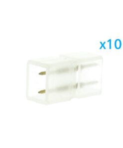 10 PZ Connettore Da 2 Pin Passo 6mm Per Unire e Allungare Bobina Led 220V Mono Colore