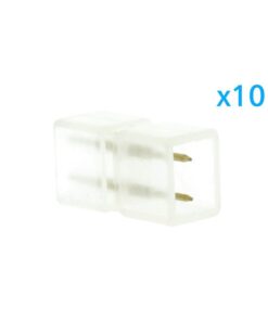 10 PZ Connettore Da 2 Pin Passo 6mm Per Unire e Allungare Bobina Led 220V Mono Colore