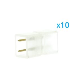 10 PZ Connettore Da 2 Pin Passo 6mm Per Unire e Allungare Bobina Led 220V Mono Colore