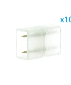 10 PZ Connettore Da 2 Pin Passo 9mm Per Unire e Allungare Bobina Led 220V Mono Colore