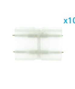 10 PZ Connettore Da 2 Pin Passo 9mm Per Unire e Allungare Bobina Led 220V Mono Colore