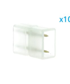 10 PZ Connettore Da 2 Pin Passo 9mm Per Unire e Allungare Bobina Led 220V Mono Colore