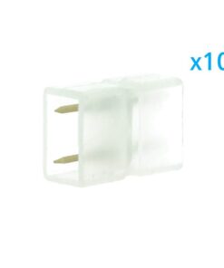 10 PZ Connettore Da 2 Pin Passo 9mm Per Unire e Allungare Bobina Led 220V Mono Colore