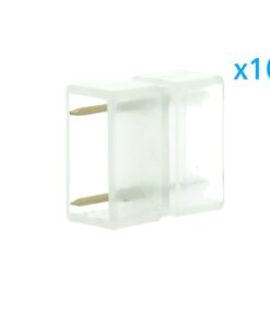 10 PZ Connettore 2 Pin Passo 12mm per Unire e Allungare Bobina Led 220V Mono Colore