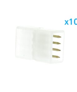 10 PZ Connettore Da 4 Pin RGB Passo 9mm Per Unire e Allungare Bobina Led RGB 220V