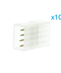 10 PZ Connettore Da 4 Pin RGB Passo 9mm Per Unire e Allungare Bobina Led RGB 220V
