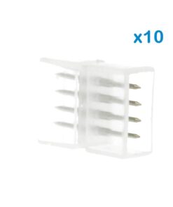 Alternative view of 10 PZ Connettore Da 4 Pin RGB Passo 12mm Per Unire e Allungare Bobina Led RGB 220V