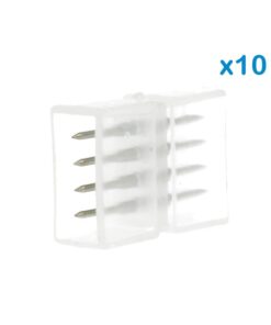 10 PZ Connettore Da 4 Pin RGB Passo 12mm Per Unire e Allungare Bobina Led RGB 220V