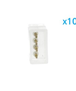 10 PZ Connettore Da 4 Pin RGB Passo 13,5mm Per Unire e Allungare Bobina Led RGB 220V