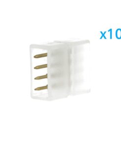 10 PZ Connettore Da 4 Pin RGB Passo 13,5mm Per Unire e Allungare Bobina Led RGB 220V
