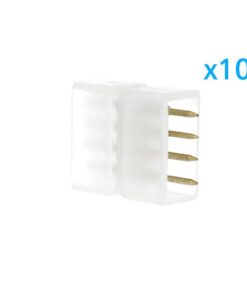 10 PZ Connettore Da 4 Pin RGB Passo 13,5mm Per Unire e Allungare Bobina Led RGB 220V