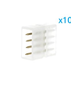 10 PZ Connettore Da 4 Pin RGB Passo 13,5mm Per Unire e Allungare Bobina Led RGB 220V