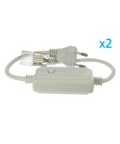 2 PZ Spine Alimentatore Trasformatore 4 Pin Passo 9mm per Bobina LED RGB 220V con Interruttore e Controller 8 Programmi