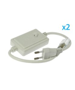 2 PZ Spine Alimentatore Trasformatore 4 Pin Passo 9mm per Bobina LED RGB 220V con Interruttore e Controller 8 Programmi