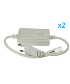 2 PZ Spine Alimentatore Trasformatore 4 Pin Passo 9mm per Bobina LED RGB 220V con Interruttore e Controller 8 Programmi