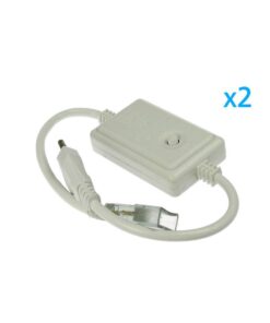 2 PZ Spine Alimentatore Trasformatore 4 Pin Passo 9mm per Bobina LED RGB 220V con Interruttore e Controller 8 Programmi