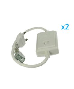 2 PZ Spine Alimentatore Trasformatore 4 Pin Passo 9mm per Bobina LED RGB 220V con Interruttore e Controller 8 Programmi