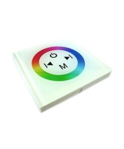 Centralina RGB Led Kit Controller Touch Panel Full Color Da Incasso Quadrata 12V 144W Sfondo Bianco TM08