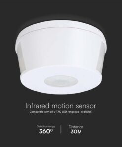 Sensore di Movimento a Infrarossi 1000W Rilevamento a 360° Montaggio a Plafone SKU-23162