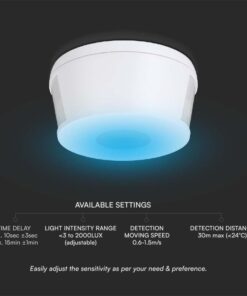 Sensore di Movimento a Infrarossi 1000W Rilevamento a 360° Montaggio a Plafone SKU-23162