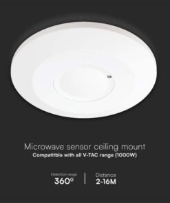 Sensore di Movimento a Microonde 1000W Rilevamento a 360° Montaggio a Plafone SKU-23163
