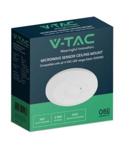 Sensore di Movimento a Microonde 1000W Rilevamento a 360° Montaggio a Plafone SKU-23163