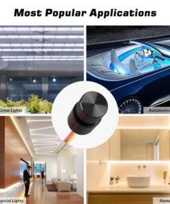 Micro Pulsante Illuminazione LED con Funzione Dimmer CCT con Memoria 12-24VDC Corrente 3A/CH IP65 Interruttore Controllo Versatile dell'Illuminazione con Doppio Click Rotazione del Pulsante