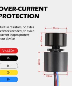 Micro Pulsante Illuminazione LED RGB con Funzione Dimmer CCT con Memoria 12-24VDC Corrente 3A/CH IP65 Interruttore Controllo Versatile dell'Illuminazione con Doppio Click Triplo Click e Rotazione del Pulsante