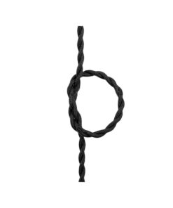 Cavo Elettrico Rivestito in Tessuto Colore Nero 2X0,75 Corda Trecciata Twisted Wire 1 Metro SKU-3779