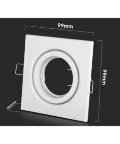 Porta Faretto Led GU10 MR16 Quadrato Con Molla Colore Bianco Orientabile Spotlight Fitting SKU-3472