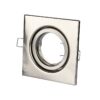 Porta Faretto Led GU10 MR16 Quadrato Con Molla Colore Nichel Satinato Orientabile Spotlight Fitting SKU-3473