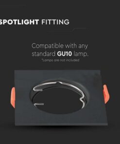 Alternative view of 2 PZ Porta Faretti LED GU10 MR16 Quadrati Fissi con Molla Neri SKU 6643