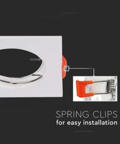 Alternative view of 2 PZ Porta Faretti LED GU10 MR16 Quadrati Fissi con Molla Bianchi SKU 6642