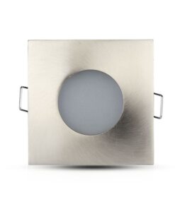 Porta Faretto Led GU10 MR16 Incasso Quadrato Colore Nichel Satinato Impermeabile IP54 SKU-3616