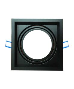 Carcassa Plafoniera Da Incasso Orientabile Quadrato Per 1 Posto Lampada Led AR111 Colore Nero SKU-3581