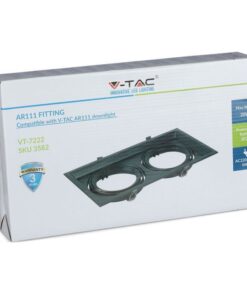 Alternative view of Carcassa Plafoniera Da Incasso Orientabile Rettangolare Per 2 Posti Lampade Led AR111 Cornice Bianco SKU-3582