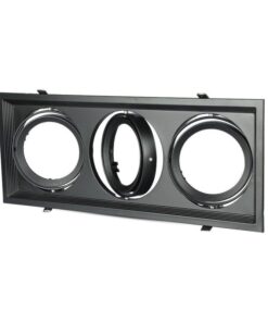 Carcassa Plafoniera Da Incasso Orientabile Rettangolare Per 3 Posti Lampade Led AR111 Cornice Bianco SKU-3583