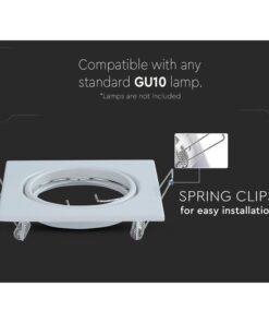 Alternative view of 2 PZ Porta Faretti LED GU10 MR16 Quadrati Orientabili con Molla Bianchi SKU 8941