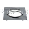 2 PZ Porta Faretti LED GU10 MR16 Quadrati Orientabili con Molla Nichel Satinato SKU 8942
