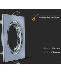 Alternative view of 2 PZ Porta Faretti LED GU10 MR16 Quadrati Orientabili con Molla Cromati SKU 8943