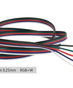 Cavo Filo Elettrico Penta Polare 5 X 0,25 mmq Per Striscia Led RGBW RGB+W 1 Metro