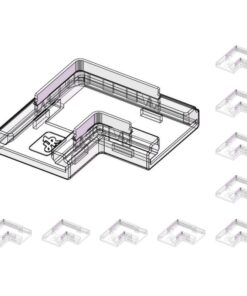 10 Pezzi Connettore Rapido L 4 in 1 per Striscia LED 10mm Curva Senza Saldatura