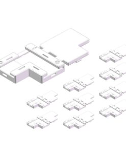 10 Pezzi Connettore Rapido L per Striscia LED 10mm con Coperchio Curva No Saldatura