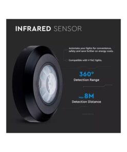 Alternative view of Sensore di Movimento PIR Slim Da Soffitto Muro Montaggio a Plafone Nero 360 Gradi SKU-6607