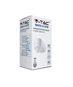 Sensore di Movimento PIR Montaggio a Parete Angolare Interno Esterno Bianco SKU-6613