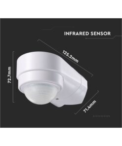 Sensore di Movimento PIR Montaggio a Parete Angolare Interno Esterno Bianco SKU-6613