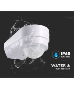 Sensore di Movimento PIR Montaggio a Parete Angolare Interno Esterno Bianco SKU-6613