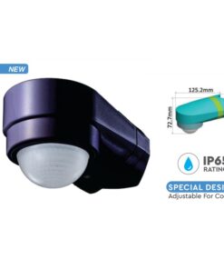 Sensore di Movimento PIR Montaggio a Parete Angolare Interno Esterno Nero SKU-6612